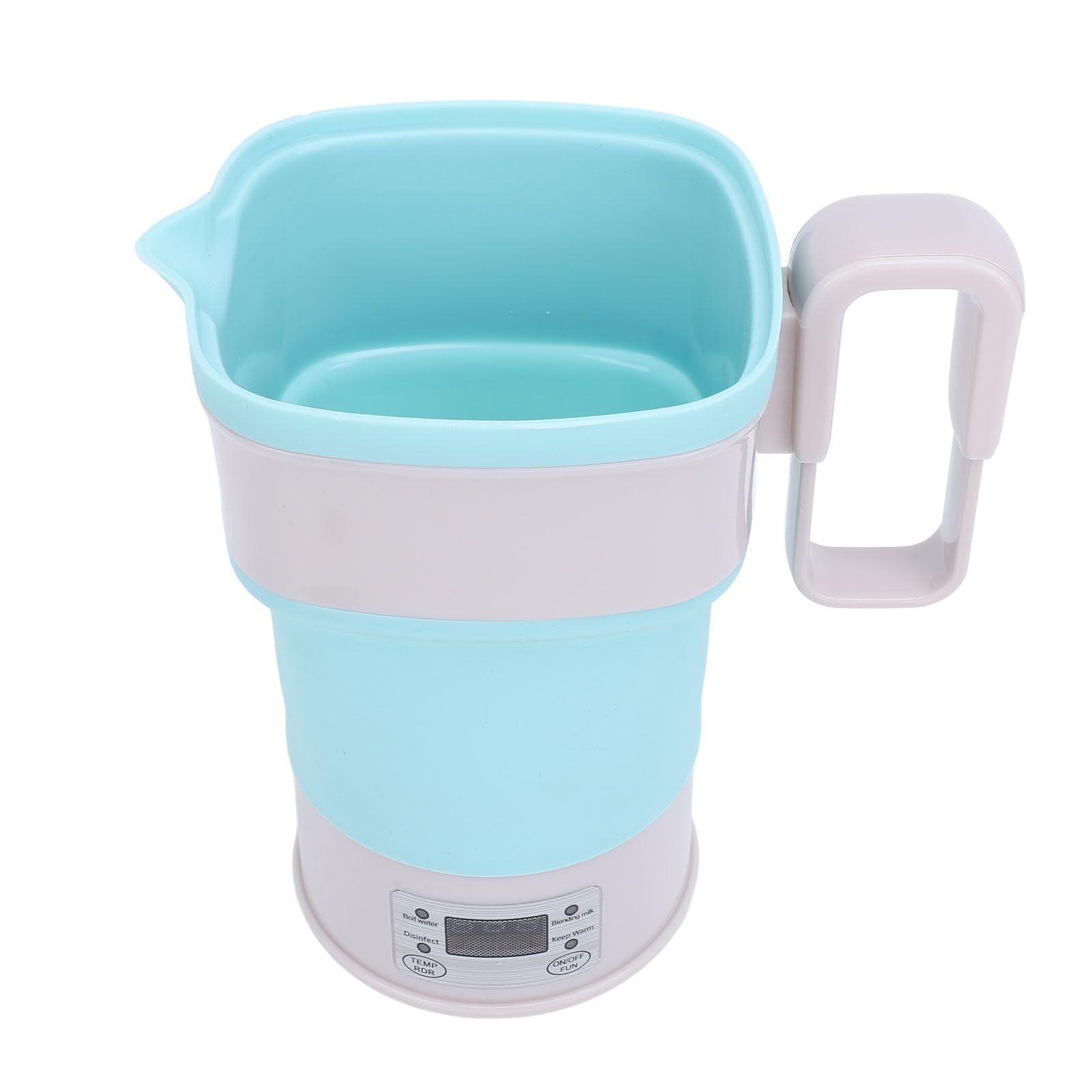 Faltbarer Wasserkocher, 800Ml 110V 220V Dual-Voltage, Zusammenklappbarer Reise-Wasserkocher, Tragbarer Kleiner Elektrischer Teekessel mit Teleskopgriff und Multifunktionspanel