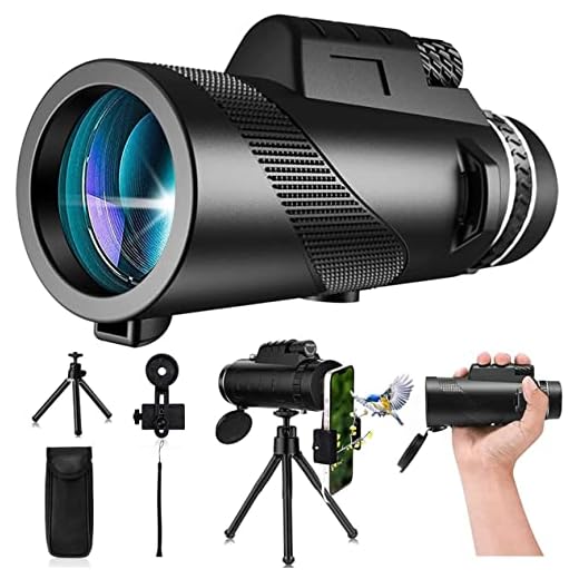 PhysioPhyx 80x100 Monocular-Telescope High Powered for Smartphone Monoculars for Adults High Definition for Stargazing Hunting Wildlife Bird Watching Travel Camping Hiking