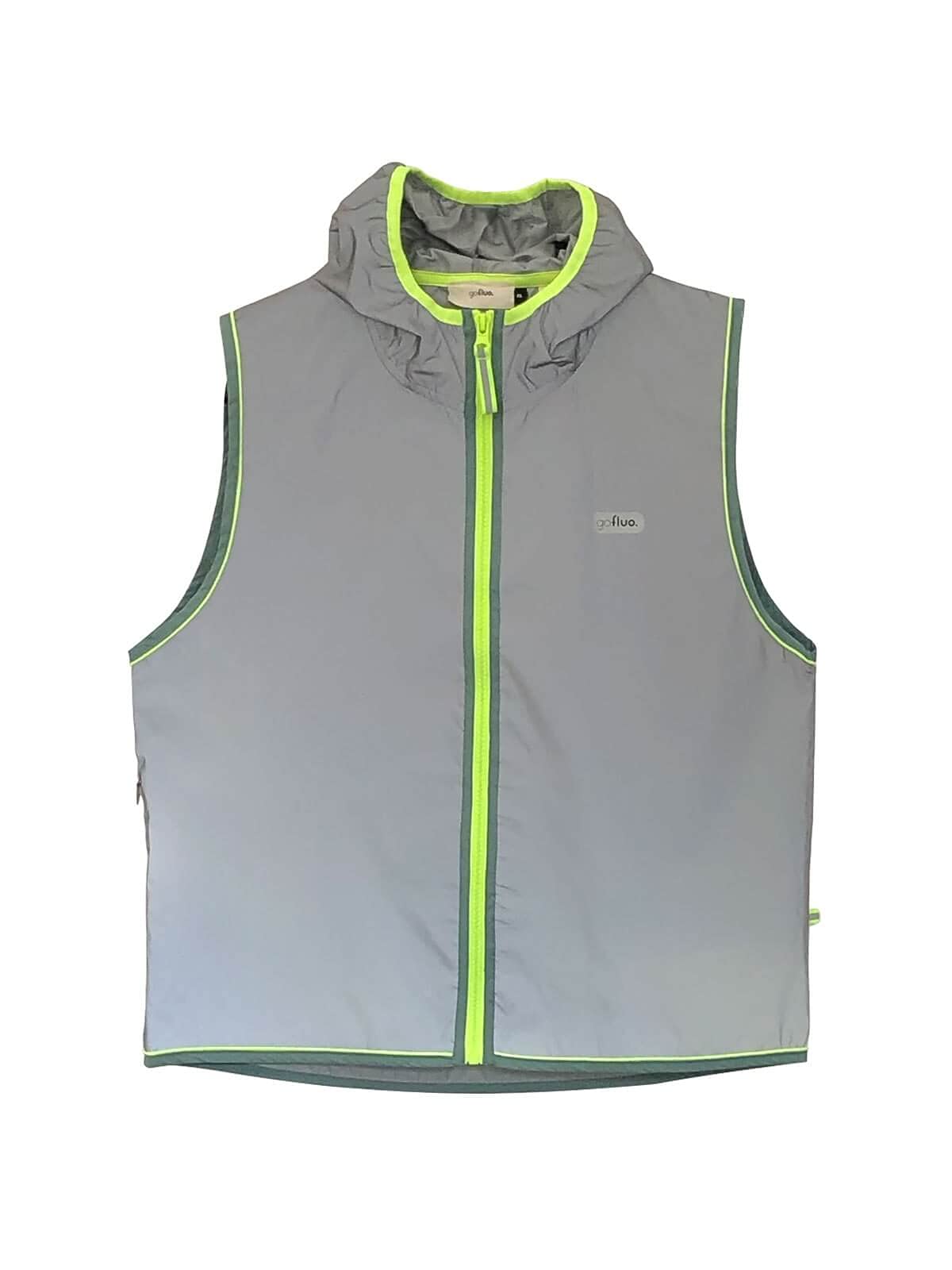 gofluo. - Darknight Reflektorweste - Warnweste - Reflektierende Weste - Sichtbar im Dunkeln für Wanderer, Joggen, Fahrrad - Grey Reflective - (XXL)