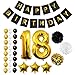 Produktbild BELLE VOUS Luftballons Happy Birthday Banner Party Zubehör Set & Dekorationen Folienballons Geburtstag - Gold, Weiß & Schwarz Latex-Ballon-Dekoration - Dekor für alle Erwachsenen geeignet (Age 18)