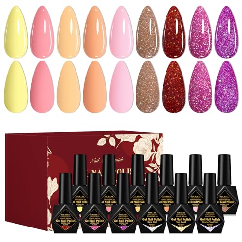 Set de Esmaltes en Gel 12 Piezas Brillante Violeta Rosa miniatura 1