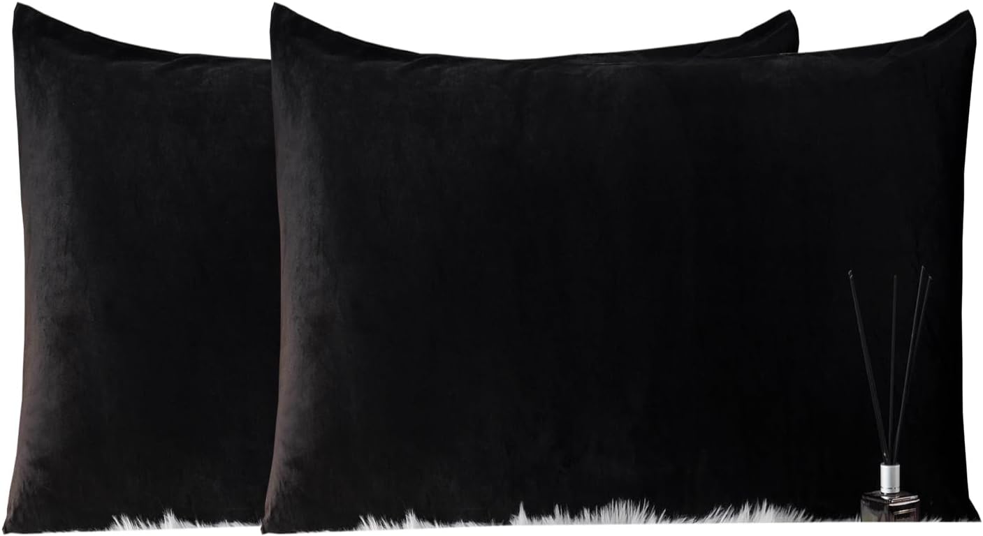 uwkcy Velvet King Pillow Cases Pillowcases with Hidden Zipper, Zippered