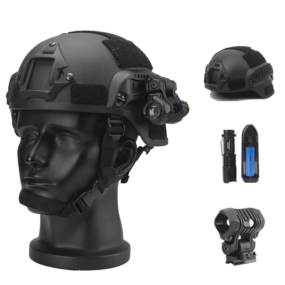 タクティカルヘルメット マルチカム ストロボ・サイドライト・ダミーイヤーマフ付き FMA COREタイプ PIM HEL-STAR 6 Gen III IR ヘルメットストロボ ライト