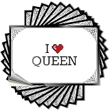 Adesivi per la tua auto I Love Queen, adesivi per cassetta degli attrezzi, adesivi per finestrini dell'auto (6 x 9 cm)