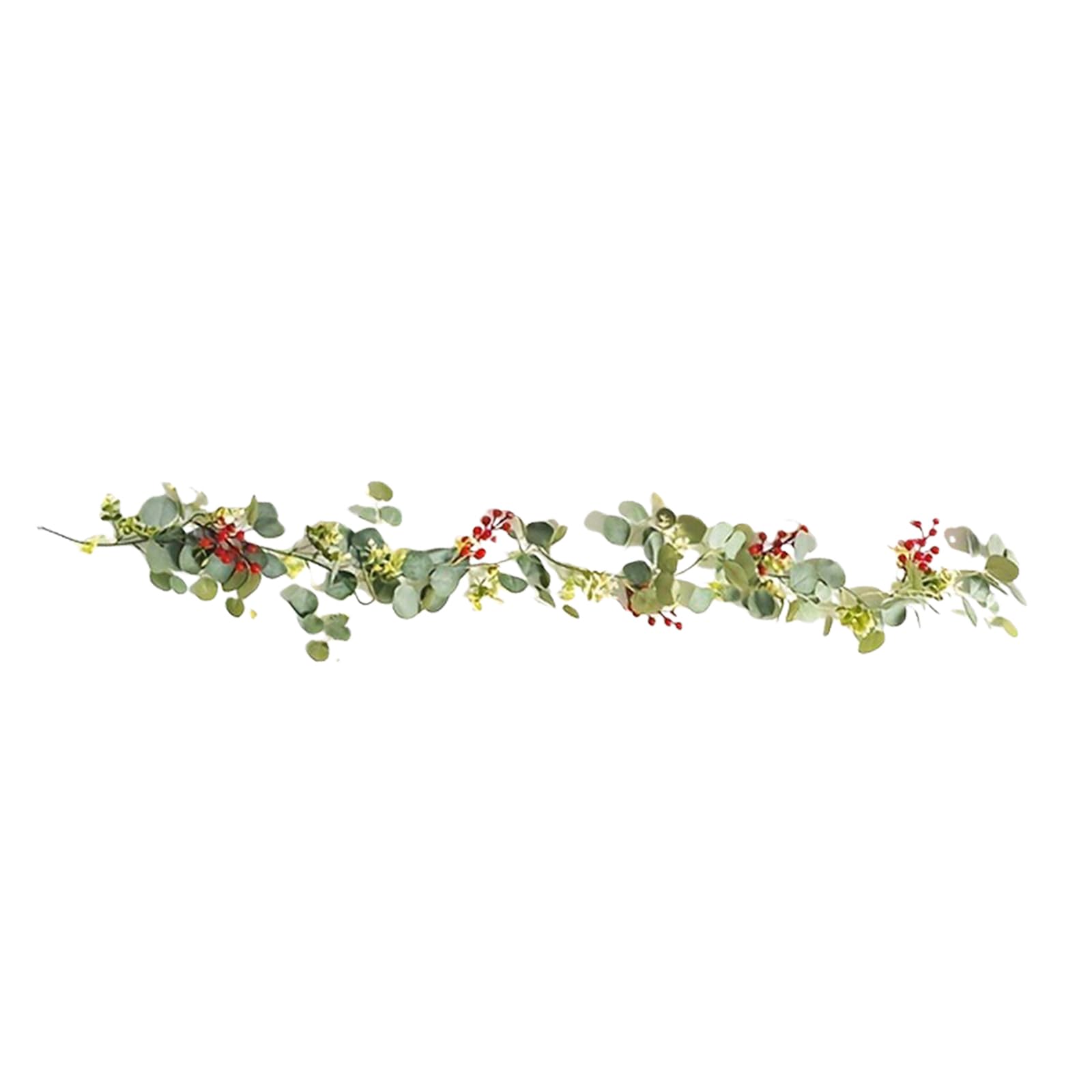 Kalttoy Multipurpose Faux Eucalyptuses Garlands Bendable with Realistic Red Berries for Wall Wreath Centerpieces Design Adjustable Silk Berries Vine Centerpieces