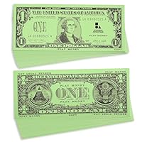 LEARNING ADVANTAGE One Dollar Play Bills | Set of 100 | Sized Like Real Cash | Play Money for Teaching Currency and counting