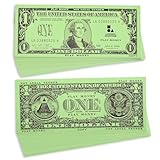 Learning Advantage One Dollar Play Bills - Set of 100 $1 Paper Bills - Designed and Sized Like Real US Currency - Teach Currency, Counting and Math with Play Money