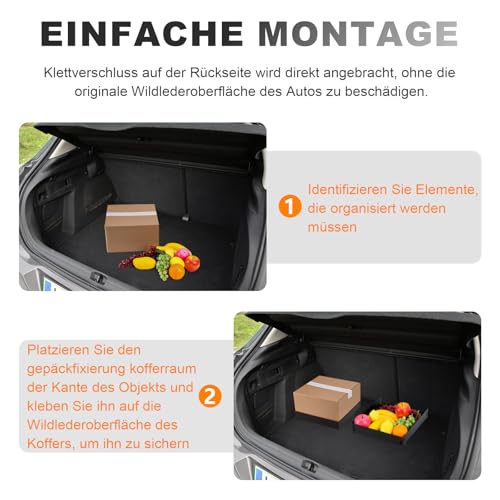 WDFCN 3 Stück Auto Kofferraum Organizer Klett Gepäckfixierung Kofferraum Klett Fixierung Cargoelemente Kofferraum Trenner für Auto Van Limousine den Kofferraum