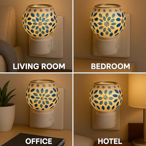 Image of Glass Electric Diffuser for Home /Kapoor Dani Electrical Camphor /Essential Oil Diffuser Machine /Kapur Dani for Puja Essentials /Camphor Diffuser Burner Machine with On /Off Switch for Heating