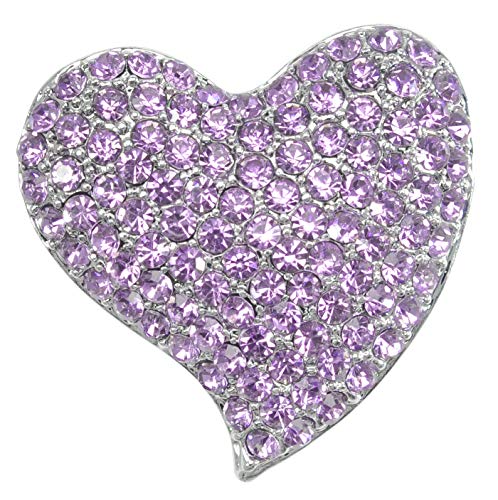 Gyn&Joy Womens Bridal Purple Crystal Rhinestone Valentine Heart Love Brooch Pin