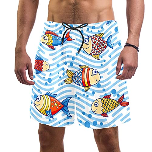 Short de bain pour homme à motif poissons sous-marins pour la plage