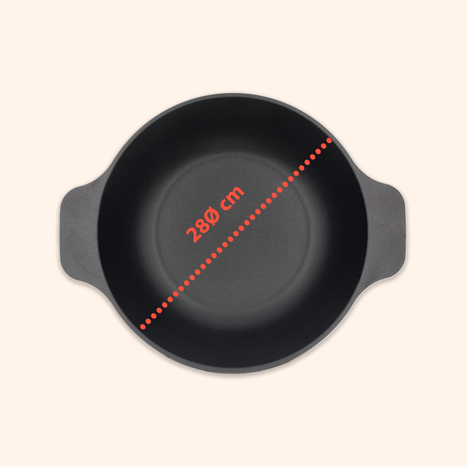 Avilia - Pentole Antiaderente Diametro 28 cm Capacità 4,5 L con Coperchio in Alluminio per Induzione, Perfetta per Stufati e Paella, Uso anche in Forno, Casseruola Antiaderente Robusta