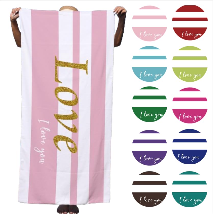 Lifemaison Personalised Beach Towel with Name for Adults Kids,Quick Dry,Sand-free,Custom Microfiber Pool Towel,Lightweight Customised Bath Towel 75x150cm for Seaside,Summer,Camping Travel,75*150cm,43 โ image 1