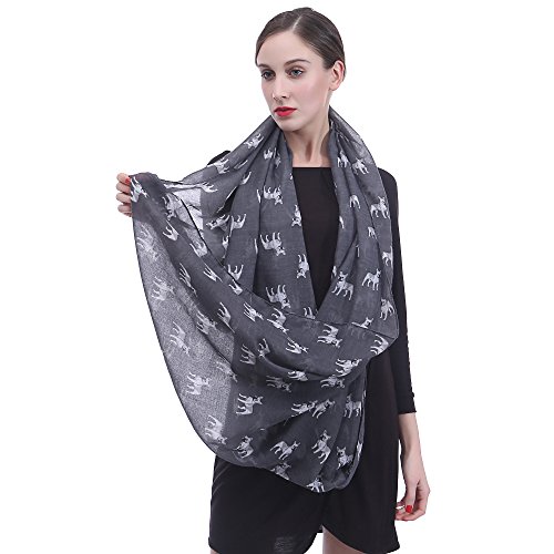 Lina & Lily French Bulldog Dog Print Women's Infinity Scarf Lightweight4