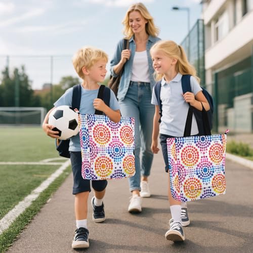 Bolsa para libros infantiles con arcoíris color rubor para compartir momentos 6