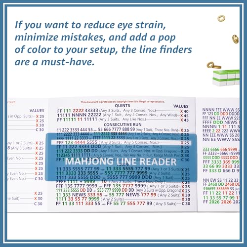 Mahjong Cards Line Readers 4-Piece Set, 7.5 x 2.76 Inches miniatura 2