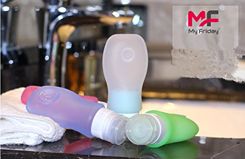 MyFriday HuaRui Suction Cup Outdoor Silicone Travel Bottle 89ml Capacity (6 Pack)