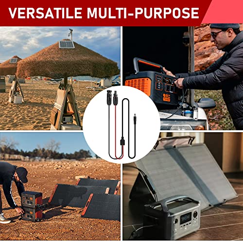 Solarpanel Stecker auf DC 8 mm, Kabel Solarstecker Photovoltaik zu 5,5x2,1mm mit 5,5x2,5mm, Kabelstecker 1.5M 16 AWG, Steckverbinder Solar Konverteranschluss für Powerstation Solargeneratoren