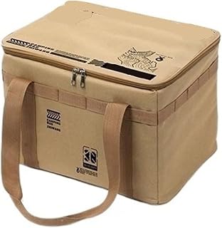 42L Tactical Camp Kitchen Bag Waterproof Foldable Picnic Gear Organizer with Straps(Camel)