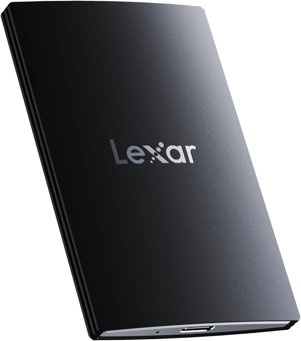 Lexar SL500 External SSD 4TB, USB3.2 Gen2x2 Portable SSD, PSSD up to 2000MB/s Read, 1800MB/s Write, External Solid State Drive with Metal Design, DataShieldTM 256-bit AES Encryption(LSL500X004T-RNBNG)