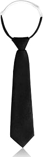 Ymapinc Skinny Black Pre-Tied Adjustable Necktie for Boys Girls Men Women - School Uniform Cosplay Graduation Tie