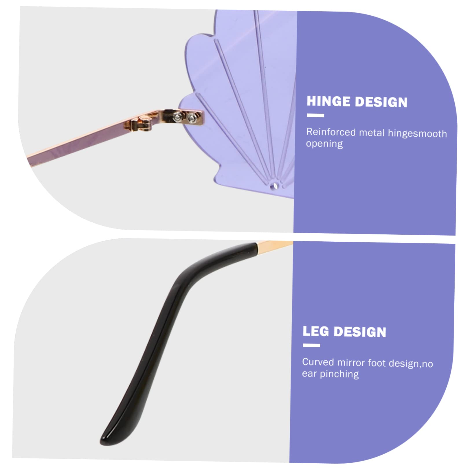 3 Stk Shell-Sonnenbrille Metalldekor Randlose sonnenbrille für herren Hochzeitsdekoration in Herzform n- für Foto bunt Tablett