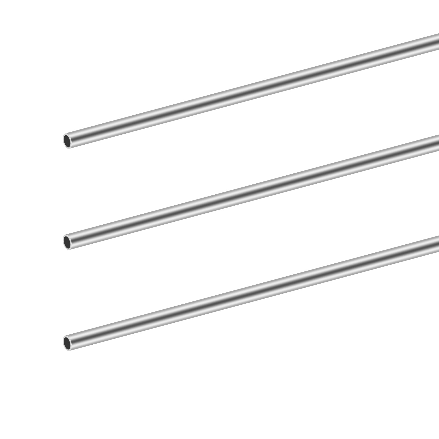 iMeistek 304 Stainless Steel Round Tubes, 10mm OD 0.8mm Wall Thick 300mm Length Seamless Stainless Steel Tube for Industry Machinery, DIY Crafts (3PCS)