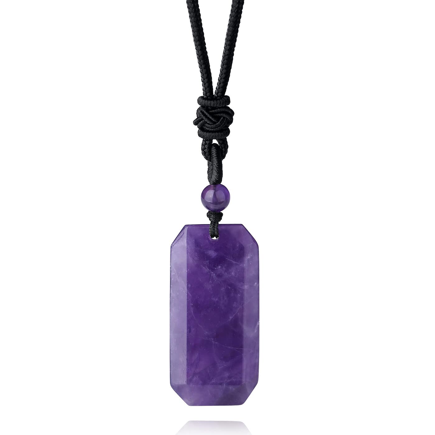 XIANNVXI Crystal Necklace for Men Women Adjustable Rope Hexagonal Point Healing Crystal Natural Stone Pendant Necklaces Gemstone Jewelry