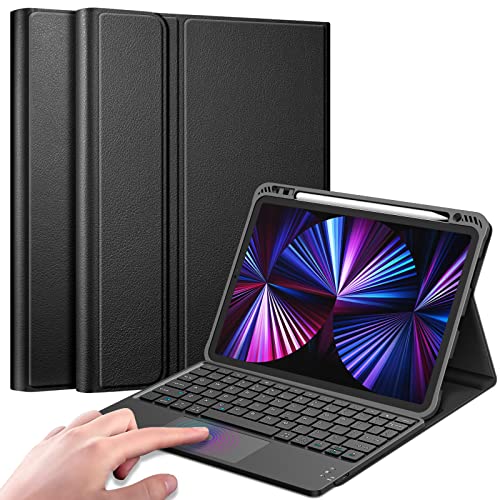 Fintie Touchpad Keyboard Case For Ipad Pro 11-Inch (4Th / 3Rd Generation) 2022 2021/ Ipad Pro 11" 2Nd Gen 2020 - Soft Tpu Back Cover With Magnetically Trackpad Detachable Bluetooth Keyboard, Black #TOP17
