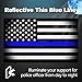 Reflective US Flag Decal Packs with Thin Blue Line for Cars & Trucks, 5 x 3 inch American USA Flag Decal Sticker Honoring Police Law Enforcement Vinyl Window Bumper Tape (3-Pack)