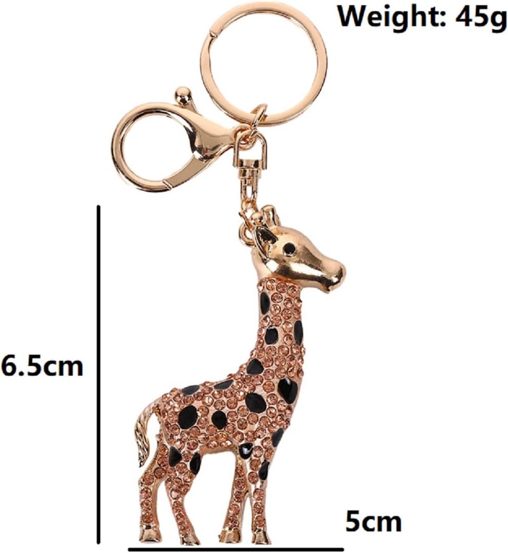 Giraffe Keychain for Women, Cute Giraffe Key Chain, Sparkling Giraffe Key Ring, Funny Giraffe Keychains, Punk Giraffe Amulet Keyring, Rhinestone Giraffe Animal Keychain Accessories - Image 2
