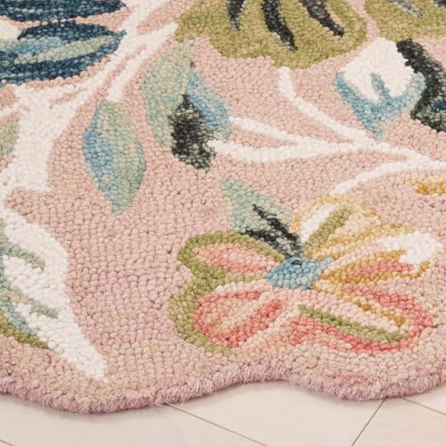 Image of Sifa Carpet Traditional Floral Round Area Rug - Hand-Tufted New Zealand Wool Circular Carpet for Dining Room & Bedroom Weight -48 Pund, Size-9x9 Feet (108x108 Inch Round)