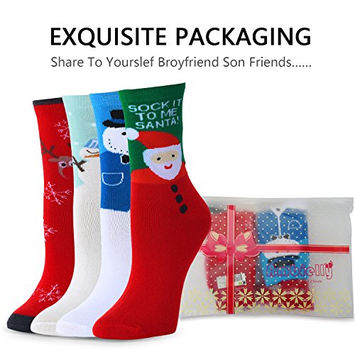 Ambielly Funny Socks Women Colorful Fancy Design Soft & Stretchy Novelty Socks (4 Xmas) #TOP5