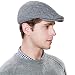 SIGGI Wool Newsboy Cap Mens Winter Hat Cold Weather Ivy Flat Cap Knit British Drivers Cap Gray Grey