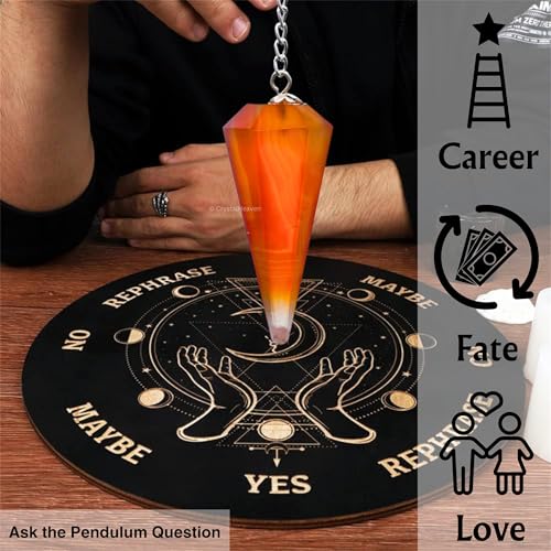 Image of Red Onyx Pendulum Dowsing Tool - Natural Crystal Pendulum for Spiritual Guidance - Dowser Pendulum for Accurate Divination and Energy Healing - Perfect for Energy Healing and Chakra Balancing