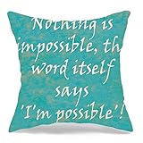 Throw Pillow Covers Case Inspirational Motivating Wise Life End Quote Audrey Hepburn an Grow Miscellaneous Failure Abstract Square Decorative Cushion Covers for Sofa Bed Home Decoration 16x16 Inch