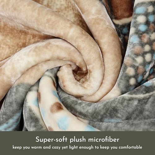 Image of Signature Special Limited Edition Super Soft Double Layered Blanket - 1100 GSM Winter Luxury - Reversible, Ultra Warm & Plush - King & Single Bed (Geometric Harmoney, Double)