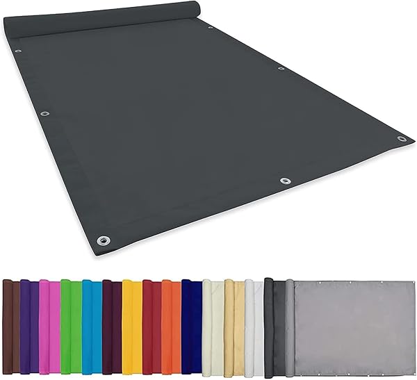 Voile d'Ombrage Étanche 1.5x2M Imperméable Une Protection des Rayons Housses de Protection Toile Solaire avec Oeillets, Cordons pour Jardin Terrasse Balcon Camping, Gris Foncé, 22073 - 1