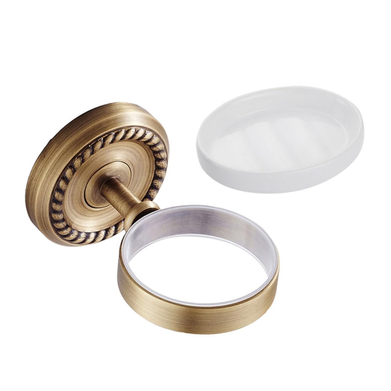 Homoyoyo Portasapone da Parete in Rame Antico, 1 Vaschetta, Installazione Facile, Design Salvaspazio per Bagno e Doccia, Stile Classico