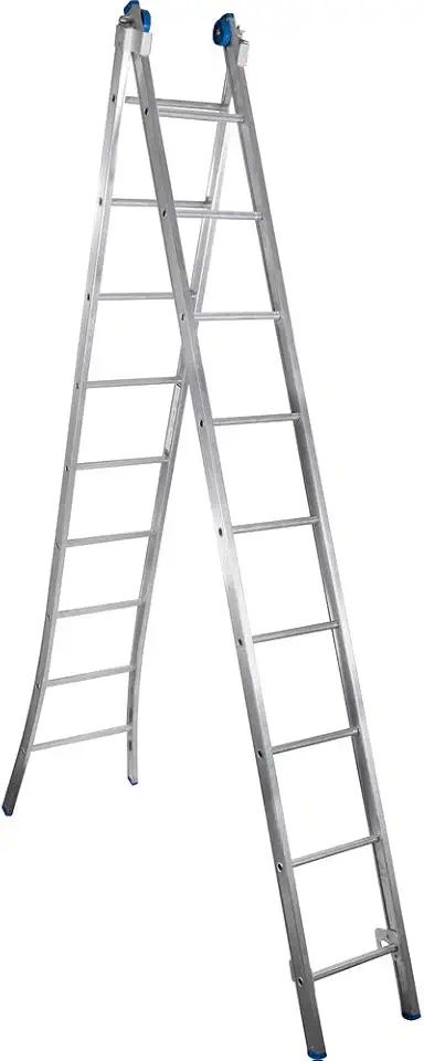 Escada Profissional Articulada e Extensivel 2x 9 Degraus em Aluminio Capacidade 120kg