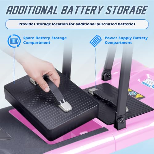 Image of 43lb Lightweight Mobility Scooter for Seniors - Airline & Cruise Approved | Foldable Portable Travel Motorized Scooters for Adults Elderly 4 Wheel with Removable Battery, 24.8MI, 300lb Capacity, Pink