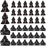 Wesiti 50 Pcs Mini Resin Halloween Figure Tiny Grim Reaper Figures Black Miniatures Figurine Horror Gothic Spooky Decoration Miniatures for Halloween Scene Decor
