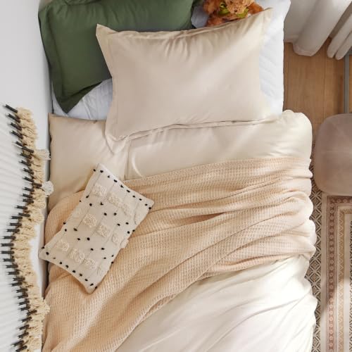 Image of Bedsure Prewashed Twin /Twin XL Duvet Cover, Cotton-Like Bedding Set, Cream | Ultra Soft, Relaxed Texture, Twin XL Breathable Comfort, Hidden Zipper, 8 Corner Ties, Easy Care, OEKO-TEX, Year-Round Use