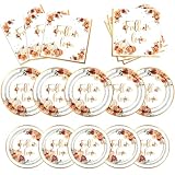 Fall in Love Bridal Shower Decorations,80Pcs Fall Floral Pumpkin Wedding Engagement Party Dinnerware Set Orange Fall in Love Plates and Napkins for Thanksgiving Party Disposable Supplies