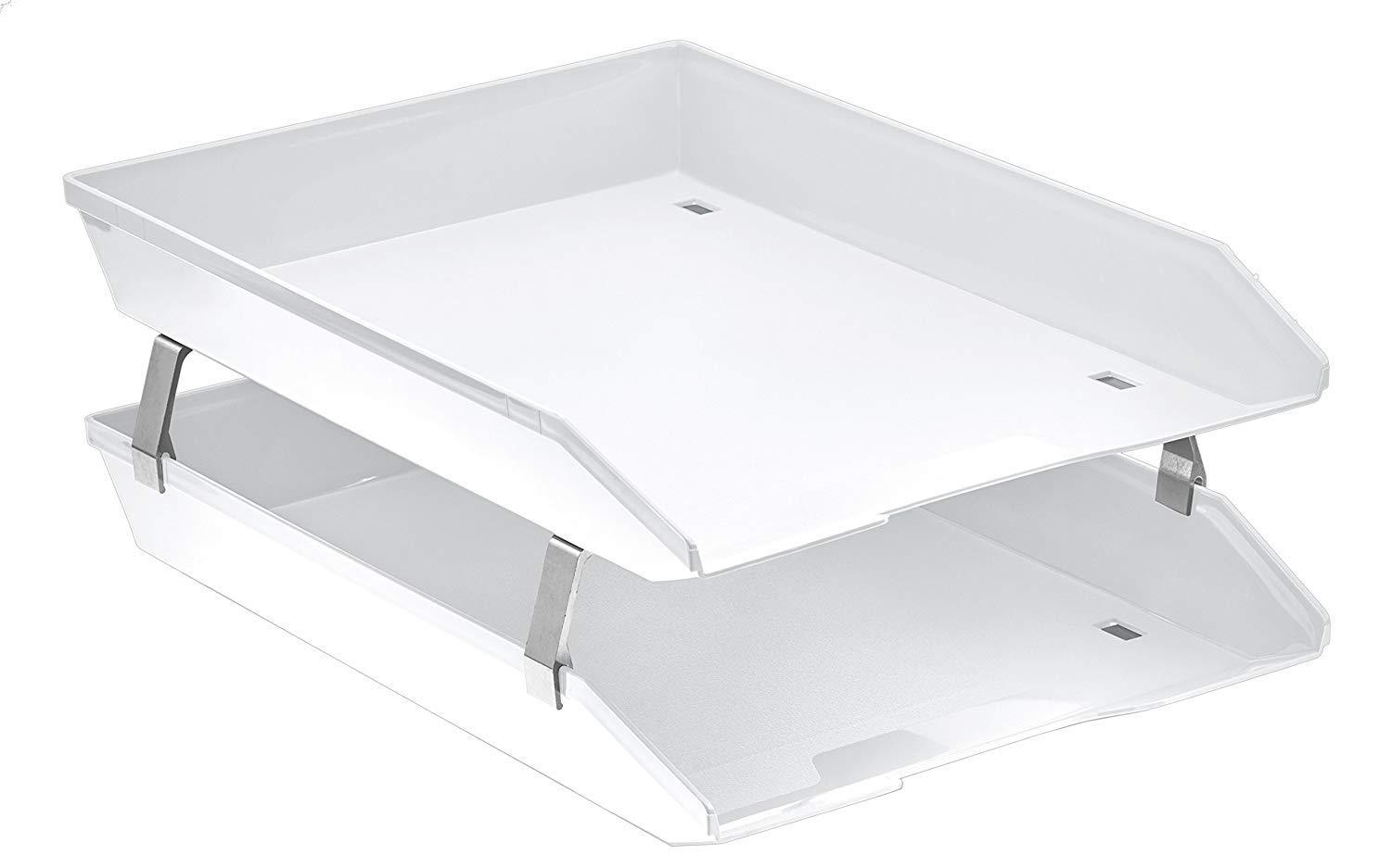 Acrimet Facility 2 Tier Letter Tray, Front Load, Letter Size/A4, Desktop File Organizer, Plastic (White Color)