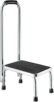 MedicalKing Step Stool with Handle for Adults & Elderly - 330lbs Chrome Steel for Bed, Bath, Kitchen Safety