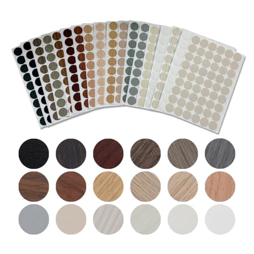WWYSSZ 756 Piezas/18 colores pegatinas tapa tornillos, Ø21mm pegatina tapa agujeros madera, Cubre Agujeros Adhesivo,tapa embellecedora adhesiva,Tapas Adhesivas para Tornillos para Muebles y Decoración