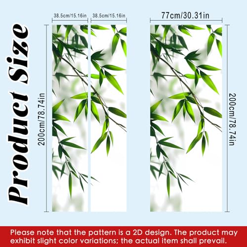 Image of Nuxovilar Bamboo Door Stickers Peel Stick PVC 30.3x78.7 Inches Cover