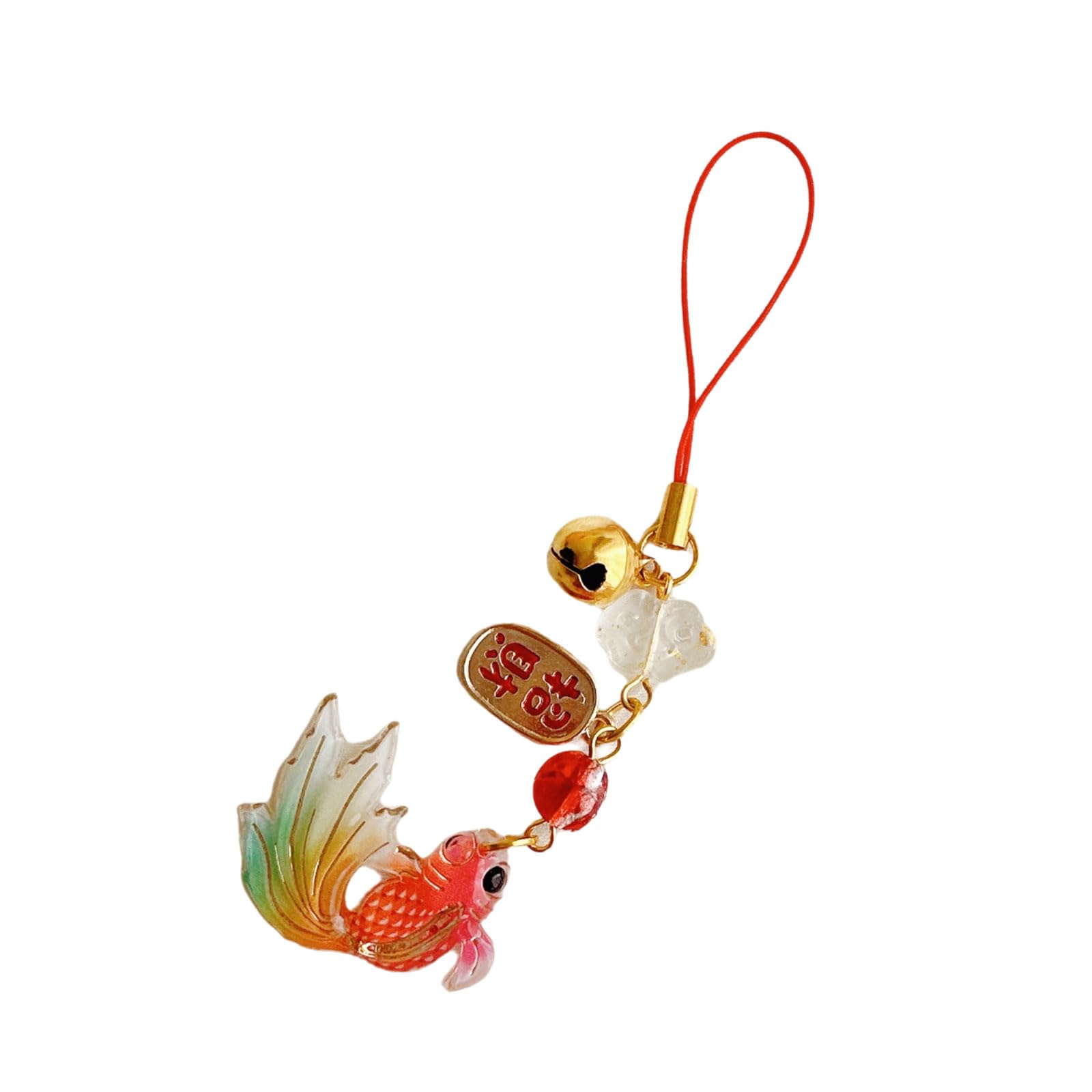 oringnat Colorful Fish Star Beaded Phone Charm Pendant Handmade Sturdy Acrylics Fashion Accessory for Trendy Look Daily