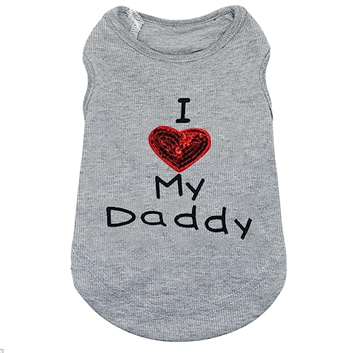 Small Dog Clothes XXS Puppy Dogs Shirt I Love My Mom Mommy Dad Daddy Dog T Shirts for Small Dogs - Image 3